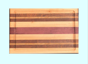 Maple, Cherry, Walnut, and Purpleheart Cutting Board